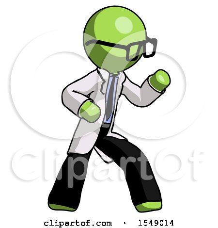 Green Doctor Scientist Man Martial Arts Defense Pose Right by Leo Blanchette
