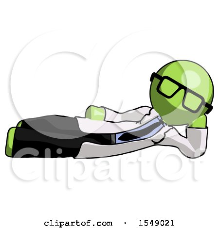 Green Doctor Scientist Man Reclined on Side by Leo Blanchette