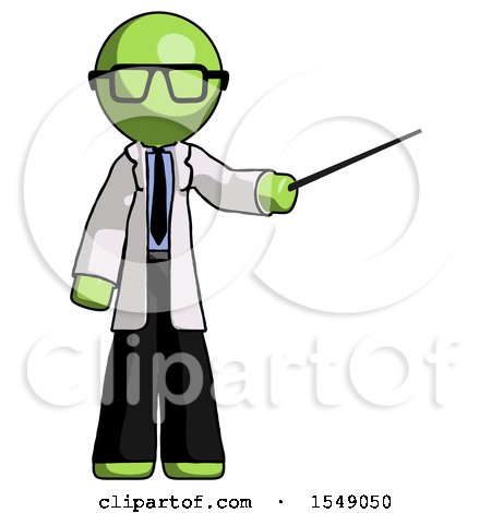 Green Doctor Scientist Man Teacher or Conductor with Stick or Baton Directing by Leo Blanchette