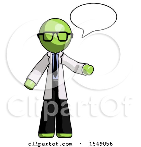 Green Doctor Scientist Man with Word Bubble Talking Chat Icon by Leo Blanchette