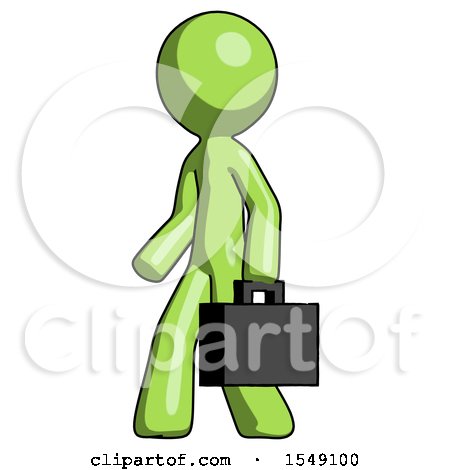Green Design Mascot Man Walking with Briefcase to the Left by Leo Blanchette