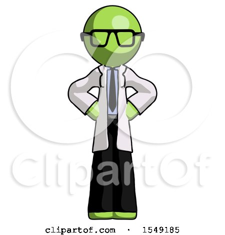 Green Doctor Scientist Man Hands on Hips by Leo Blanchette