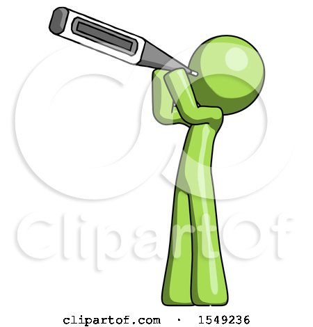 Green Design Mascot Man Thermometer in Mouth by Leo Blanchette