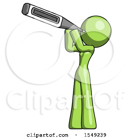 Green Design Mascot Woman Thermometer in Mouth by Leo Blanchette