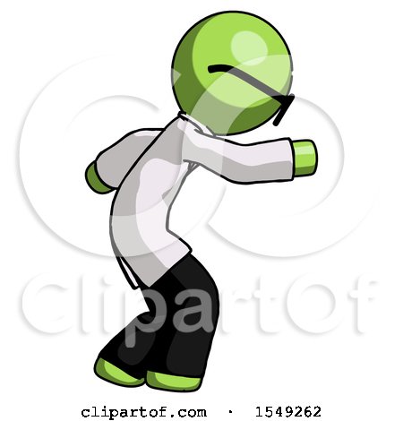 Green Doctor Scientist Man Sneaking While Reaching for Something by Leo Blanchette