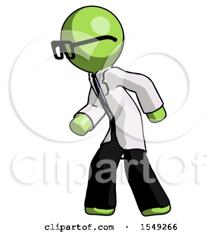 Green Doctor Scientist Man Suspense Action Pose Facing Left by Leo Blanchette