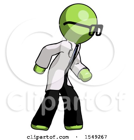 Green Doctor Scientist Man Suspense Action Pose Facing Right by Leo Blanchette