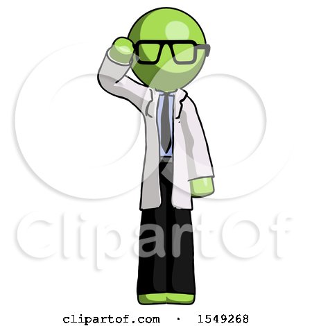 Green Doctor Scientist Man Soldier Salute Pose by Leo Blanchette