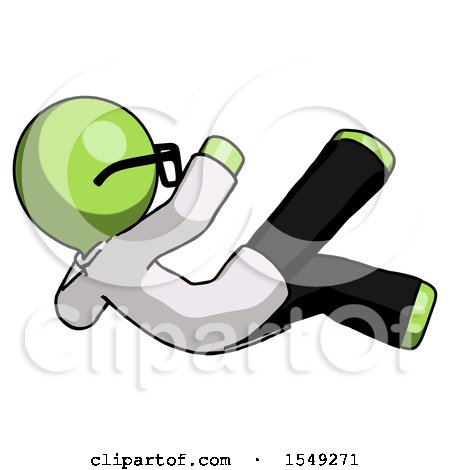 Green Doctor Scientist Man Falling Backwards by Leo Blanchette
