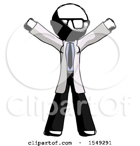 Ink Doctor Scientist Man Surprise Pose, Arms and Legs out by Leo Blanchette