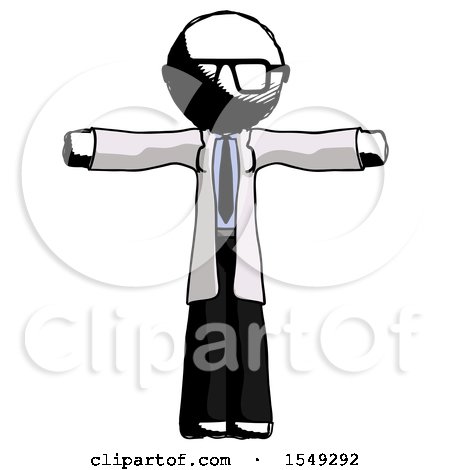 Ink Doctor Scientist Man T-Pose Arms up Standing by Leo Blanchette