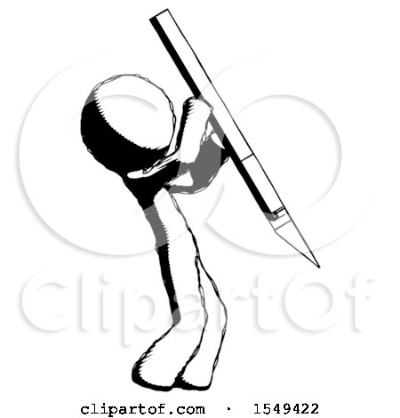 Ink Design Mascot Man Stabbing or Cutting with Scalpel by Leo Blanchette