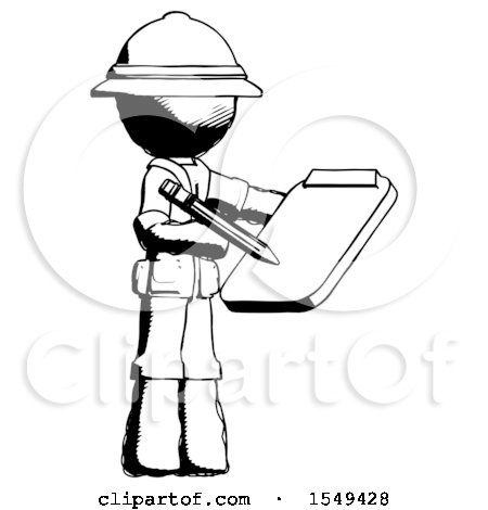 Ink Explorer Ranger Man Using Clipboard and Pencil by Leo Blanchette