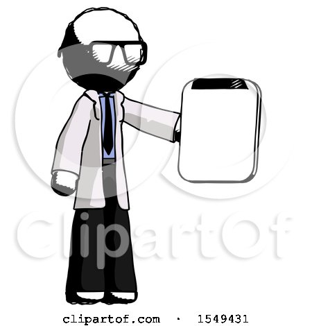 Ink Doctor Scientist Man Showing Clipboard to Viewer by Leo Blanchette