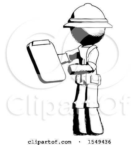 Ink Explorer Ranger Man Reviewing Stuff on Clipboard by Leo Blanchette
