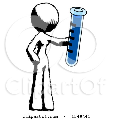 Ink Design Mascot Woman Holding Large Test Tube by Leo Blanchette