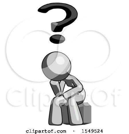 Gray Design Mascot Woman Thinker Question Mark Concept by Leo Blanchette