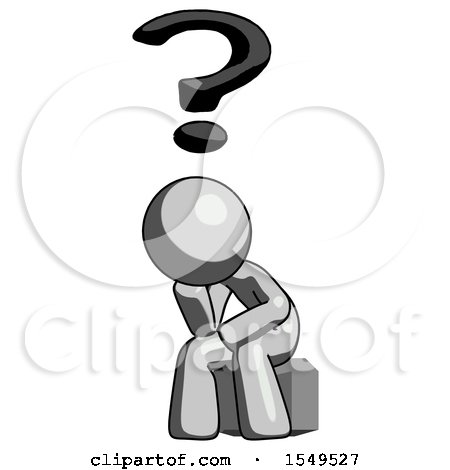 Gray Design Mascot Man Thinker Question Mark Concept by Leo Blanchette