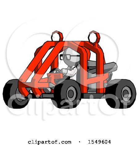 Gray Doctor Scientist Man Riding Sports Buggy Side Angle View by Leo Blanchette
