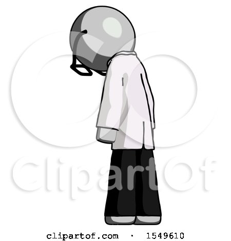 Gray Doctor Scientist Man Depressed with Head Down, Back to Viewer, Left by Leo Blanchette
