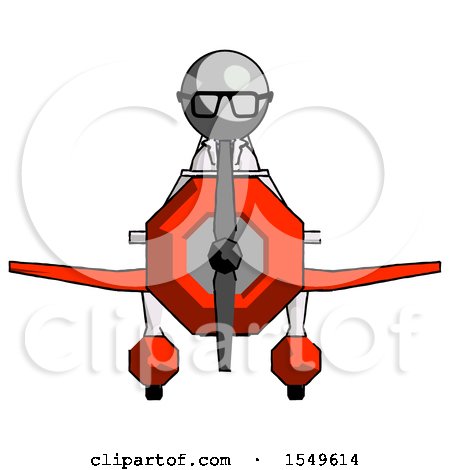 Gray Doctor Scientist Man in Geebee Stunt Plane Front View by Leo Blanchette