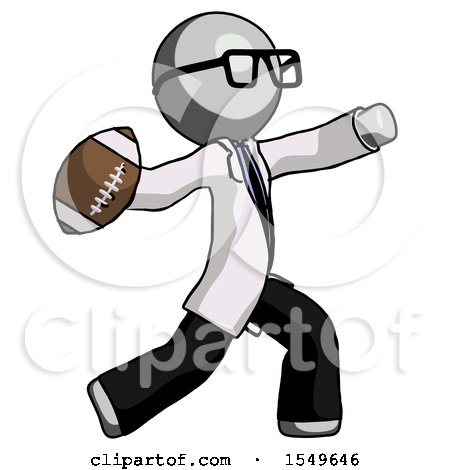 Gray Doctor Scientist Man Throwing Football by Leo Blanchette