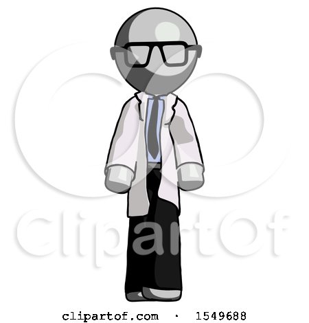 Gray Doctor Scientist Man Walking Front View by Leo Blanchette