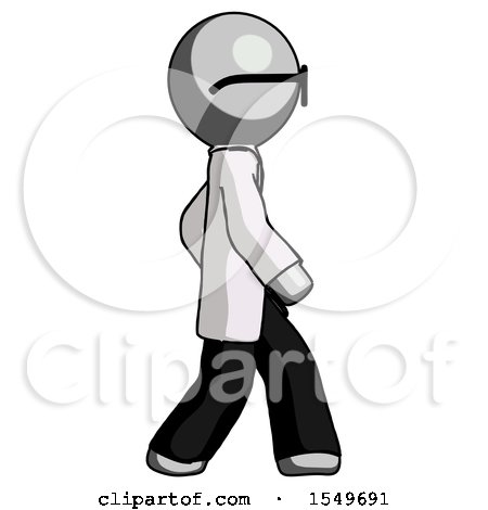 Gray Doctor Scientist Man Walking Right Side View by Leo Blanchette
