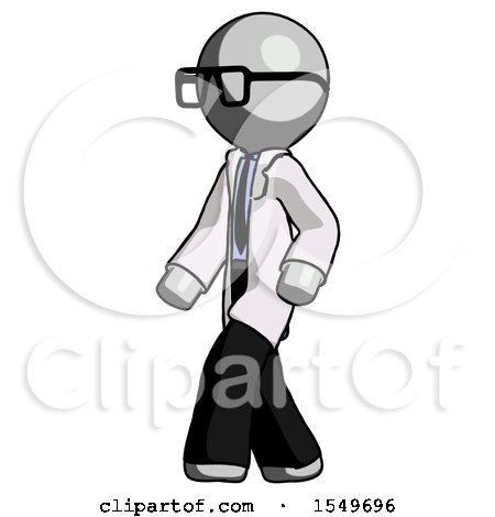 Gray Doctor Scientist Man Man Walking Turned Left Front View by Leo Blanchette