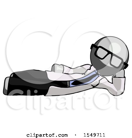 Gray Doctor Scientist Man Reclined on Side by Leo Blanchette