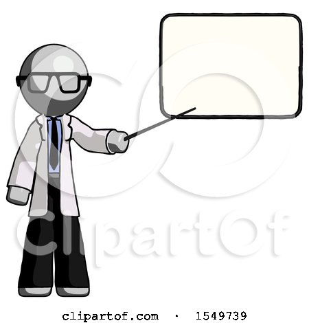 Gray Doctor Scientist Man Giving Presentation in Front of Dry-erase Board by Leo Blanchette