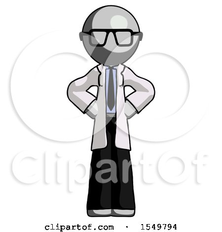 Gray Doctor Scientist Man Hands on Hips by Leo Blanchette