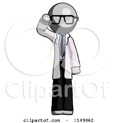 Gray Doctor Scientist Man Soldier Salute Pose by Leo Blanchette