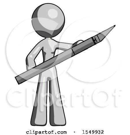 Gray Design Mascot Woman Holding Large Scalpel by Leo Blanchette