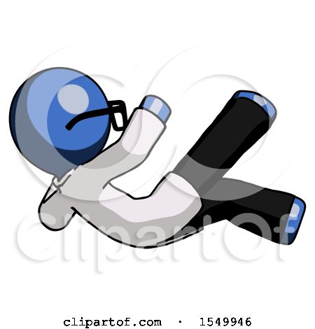 Blue Doctor Scientist Man Falling Backwards by Leo Blanchette