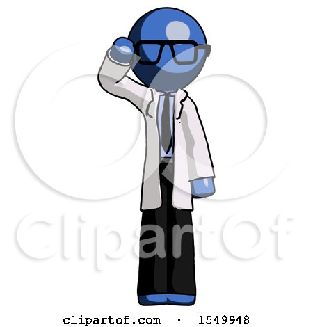 Blue Doctor Scientist Man Soldier Salute Pose by Leo Blanchette