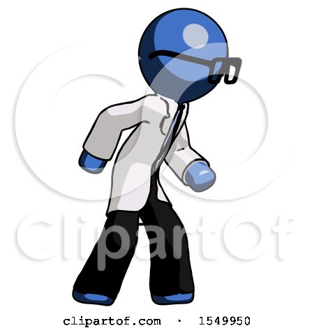 Blue Doctor Scientist Man Suspense Action Pose Facing Right by Leo Blanchette