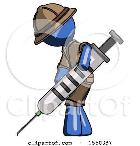 Blue Explorer Ranger Man Using Syringe Giving Injection by Leo Blanchette