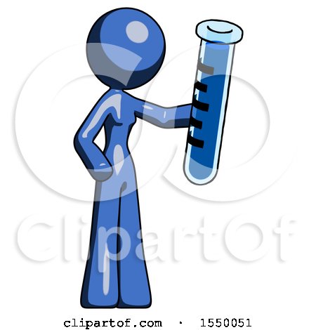 Blue Design Mascot Woman Holding Large Test Tube by Leo Blanchette