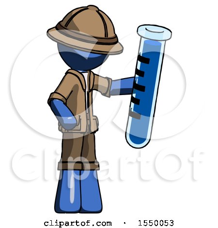 Blue Explorer Ranger Man Holding Large Test Tube by Leo Blanchette