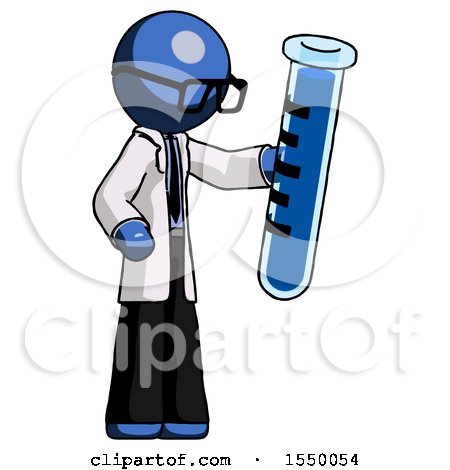 Blue Doctor Scientist Man Holding Large Test Tube by Leo Blanchette
