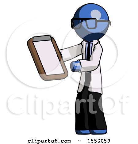 Blue Doctor Scientist Man Reviewing Stuff on Clipboard by Leo Blanchette