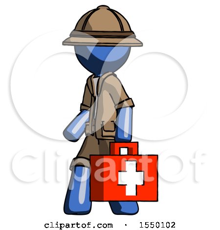 Blue Explorer Ranger Man Walking with Medical Aid Briefcase to Left by Leo Blanchette