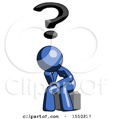 Blue Design Mascot Woman Thinker Question Mark Concept by Leo Blanchette