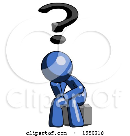 Blue Design Mascot Man Thinker Question Mark Concept by Leo Blanchette