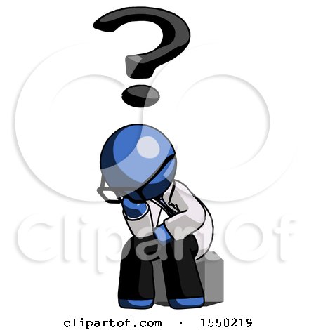 Blue Doctor Scientist Man Thinker Question Mark Concept by Leo Blanchette