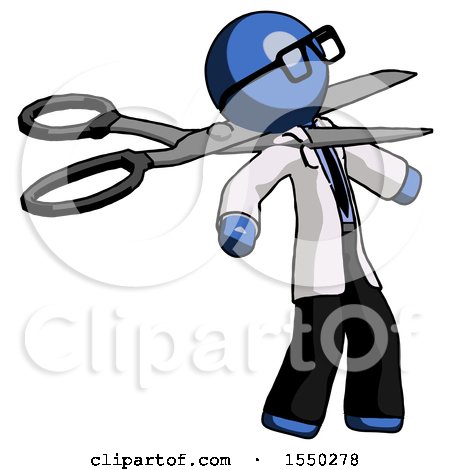 Blue Doctor Scientist Man Scissor Beheading Office Worker Execution by Leo Blanchette