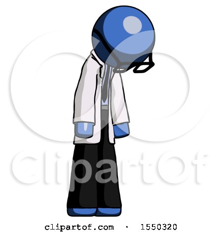 Blue Doctor Scientist Man Depressed with Head down Turned Right by Leo Blanchette
