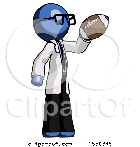 Blue Doctor Scientist Man Holding Football up by Leo Blanchette