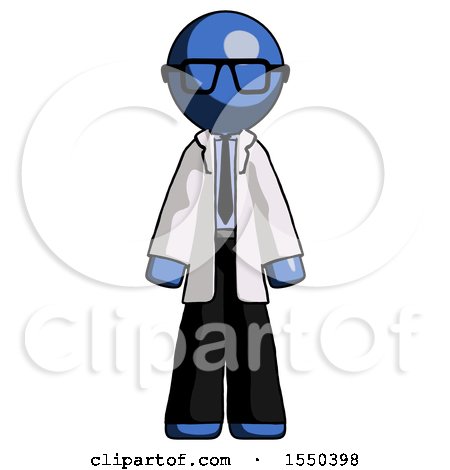 Blue Doctor Scientist Man Standing Facing Forward by Leo Blanchette